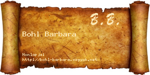 Bohl Barbara névjegykártya