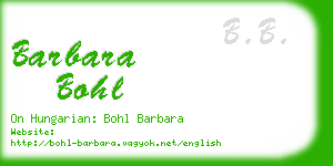 barbara bohl business card